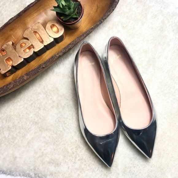 J. Crew Shoes - J Crew | NWOT Silver Metallic Pointed Flats